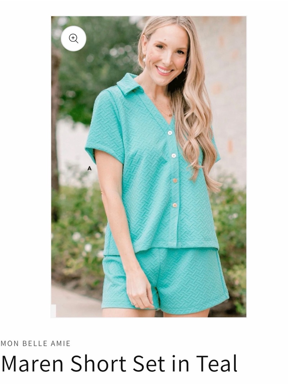 Mary Square nwt size medium Maren Short Set in Teal